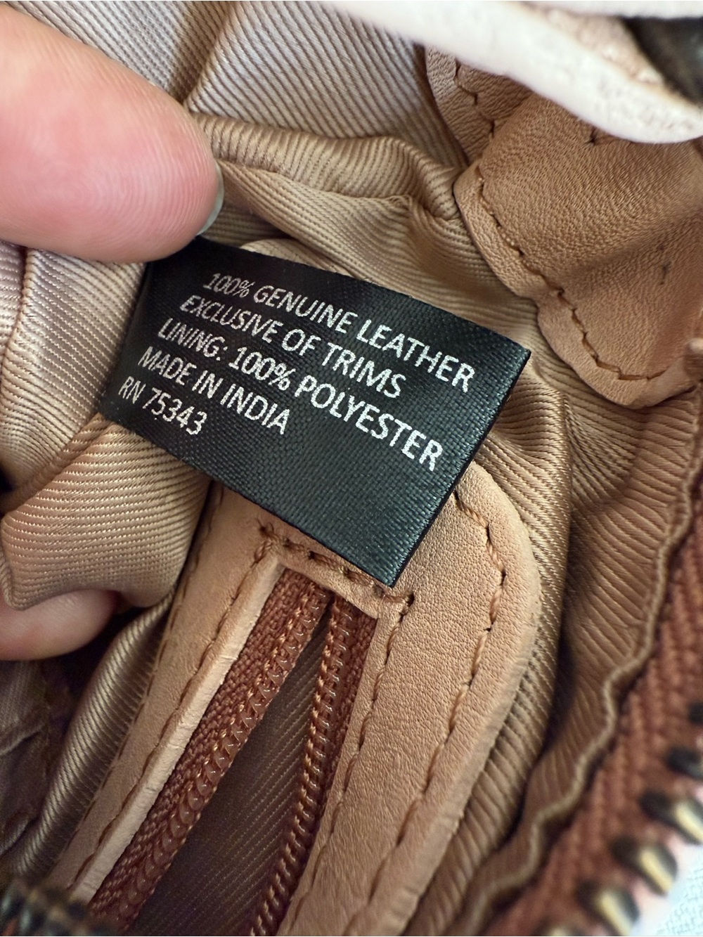 Woven Leather Crossbody Bag in Light Brown - Picture 5 of 7